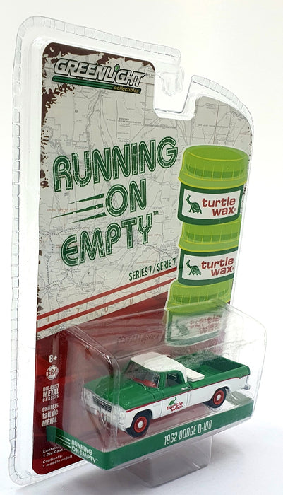 Greenlight 1/64 Scale 41070-B - 1962 Dodge D-100 Turtle Wax - White/Green