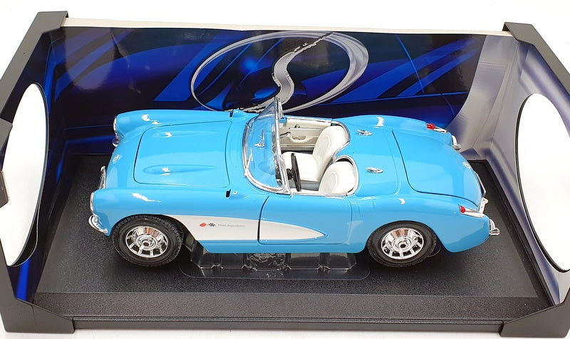 Maisto 1/18 Scale Diecast 31139 - 1957 Chevrolet Corvette - Blue/White