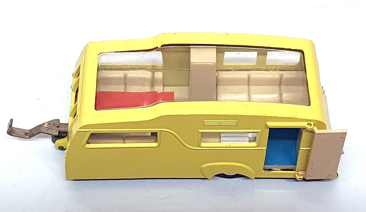 Dinky Toys Original Diecast 117 - 4 Berth Caravan With Transparent Roof - Yellow