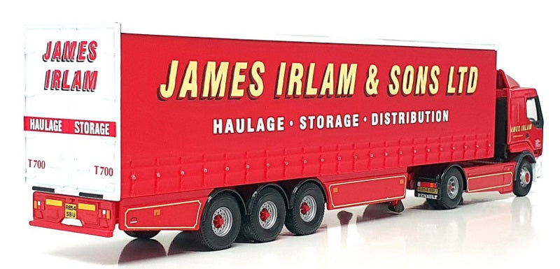 Corgi 1/50 Scale 75606 - Renault Curtainside Truck & Trailer James Irlam - Red