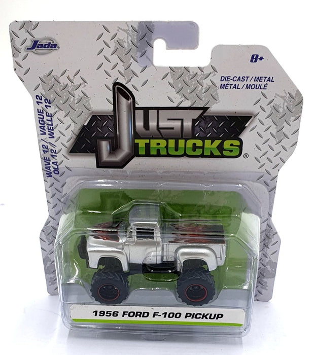 Jada Just Trucks 1/64 Scale 14020 - 1956 Ford F-100 PickUp - Silver w Flames