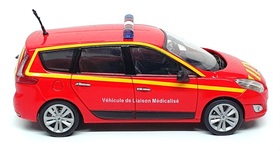 Solido 1/43 Scale 50139 - Renault Grand Scenic Pompiers Medic - Red
