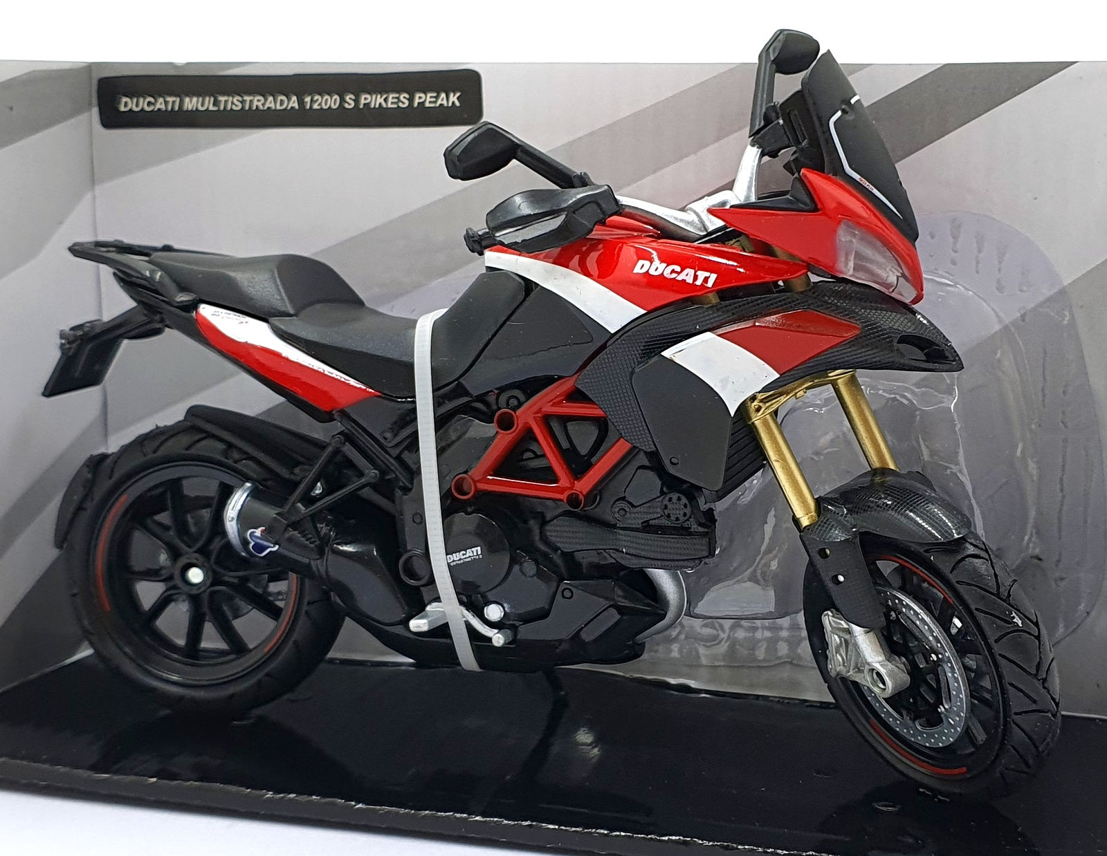 New Ray 1/12 Scale Diecast 57533 Ducati Multistrada 1200 S Pikes Peak Motorbike