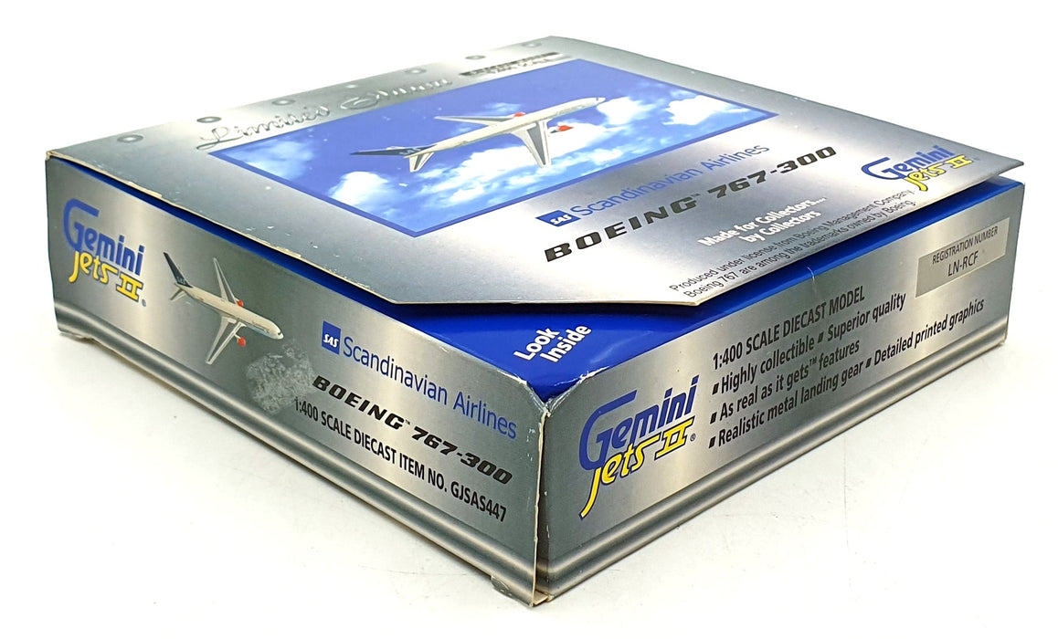 Gemini Jets 1/400 Scale GJSAS447 - Scandinavian Airlines Boeing 767-300 Aircraft