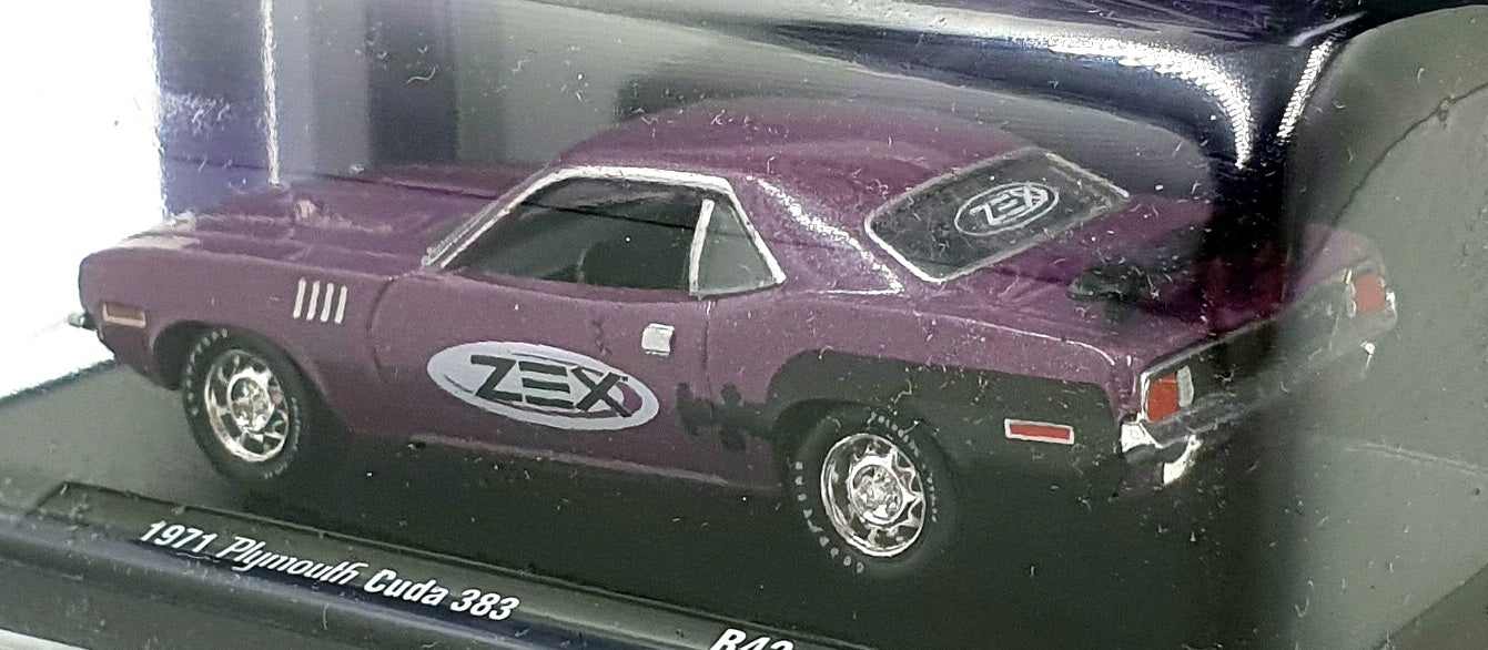 Castline M2 Machines 1/64 Scale R42 - 1971 Plymouth Cuda 383 - Purple