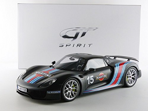 GT Spirit 1/12 Scale Resin - ZM084 Porsche 918 Spyder Martini Matt Black