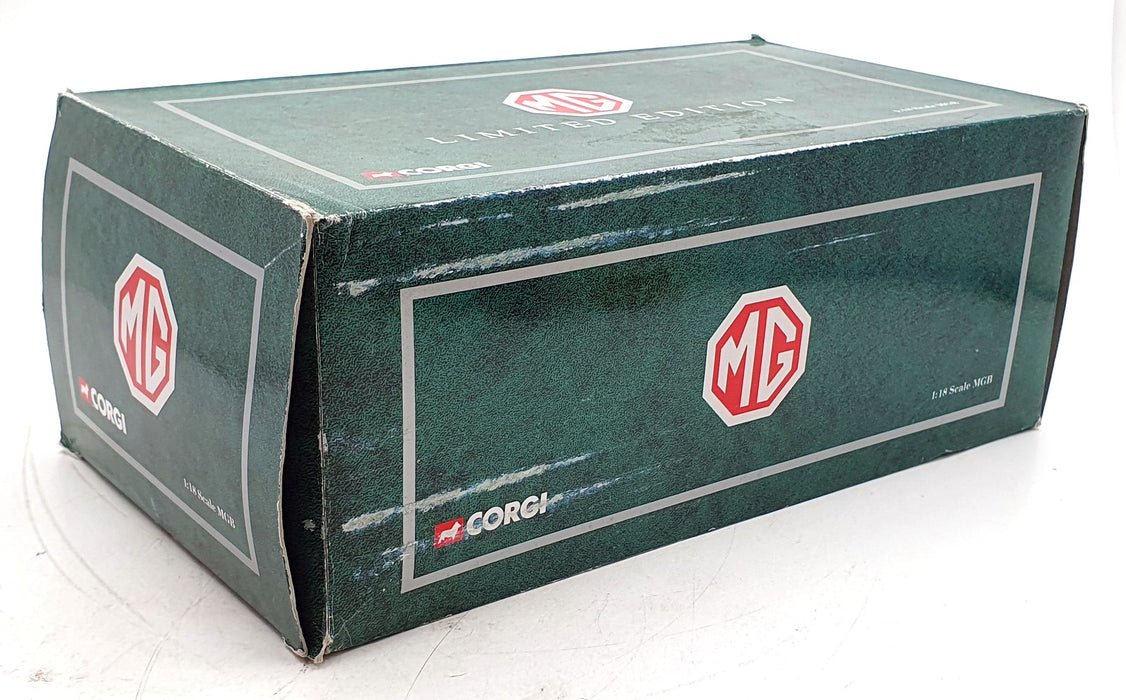 Corgi 1/18 Scale 95106 - 1963 MG MGB Roadster Green - with wooden plinth