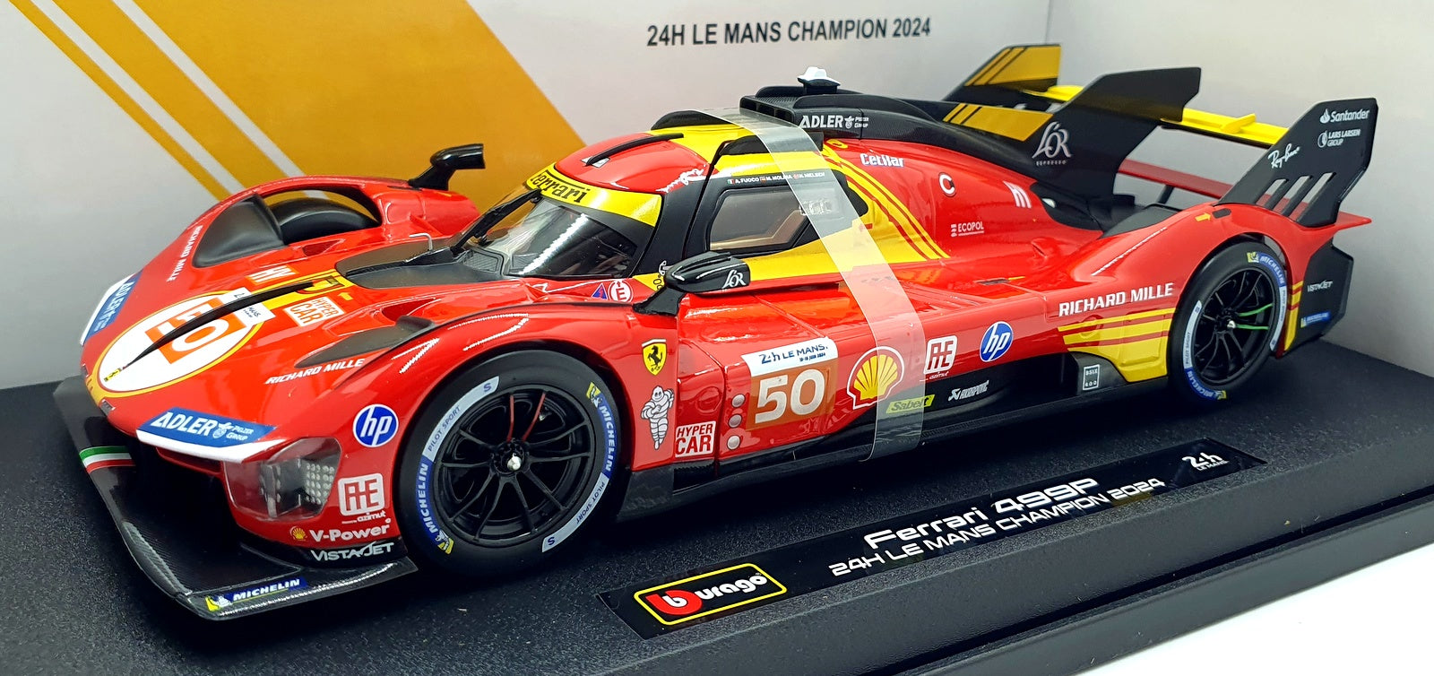 Burago 1/18 Scale Diecast 18-16303 - Ferrari 499P #50 Le Mans 2024 Winner