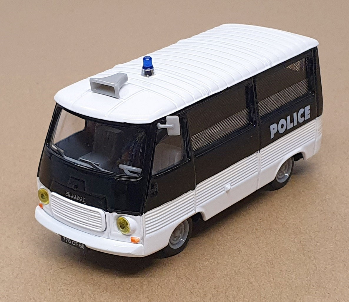 Norev 1/43 Scale Diecast NJ701 - Peugeot J7 Police Van - Black/White
