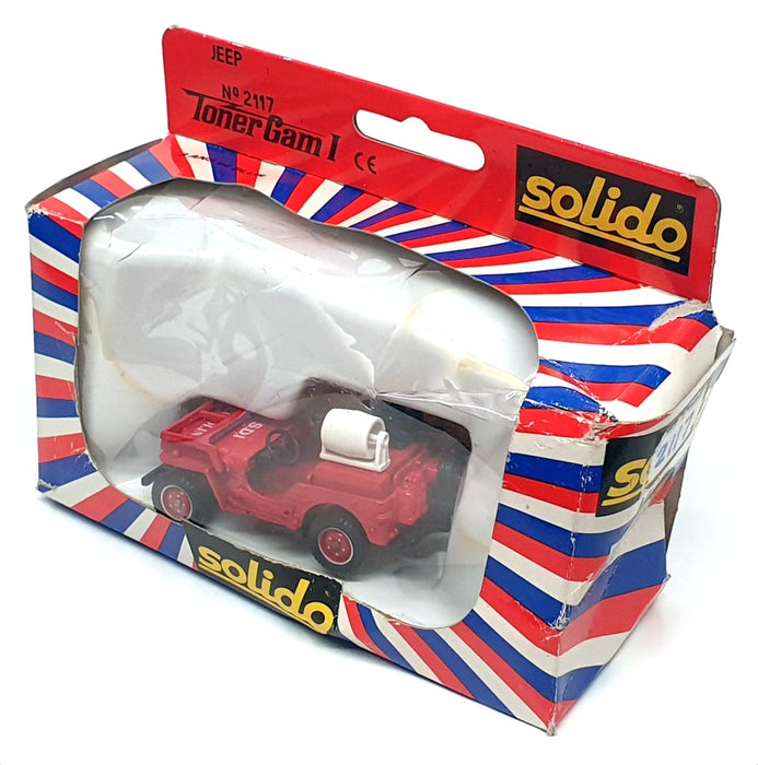 Solido Toner Gam I 1/43 Scale 2117 - 1944 Willy's Jeep Fire Engine - Red