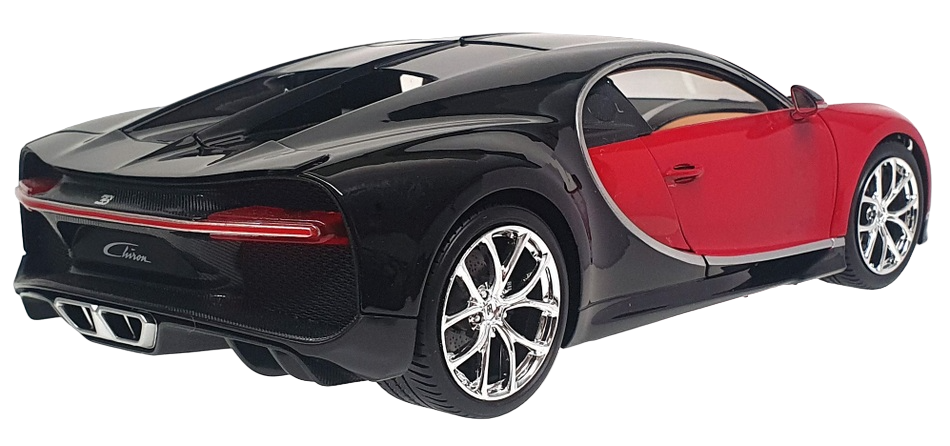 Burago 1/18 Scale Diecast 27723R - Bugatti Chiron - Black/Red