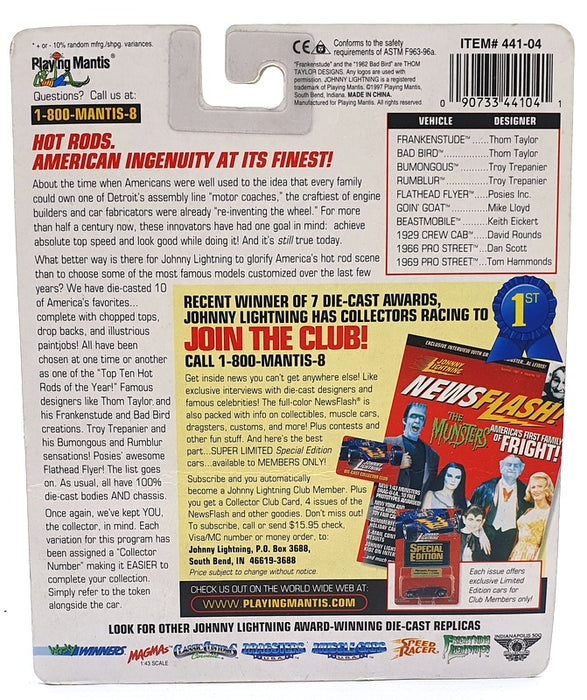 Johnny Lightning 1/64 Scale 441-04 Hot Rods Collector #45 Bad Bird - Mustard