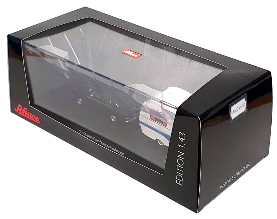 Schuco 1/43 Scale 45 029 4700 - Opel Kadett B With Caravan - Dk. Blue White