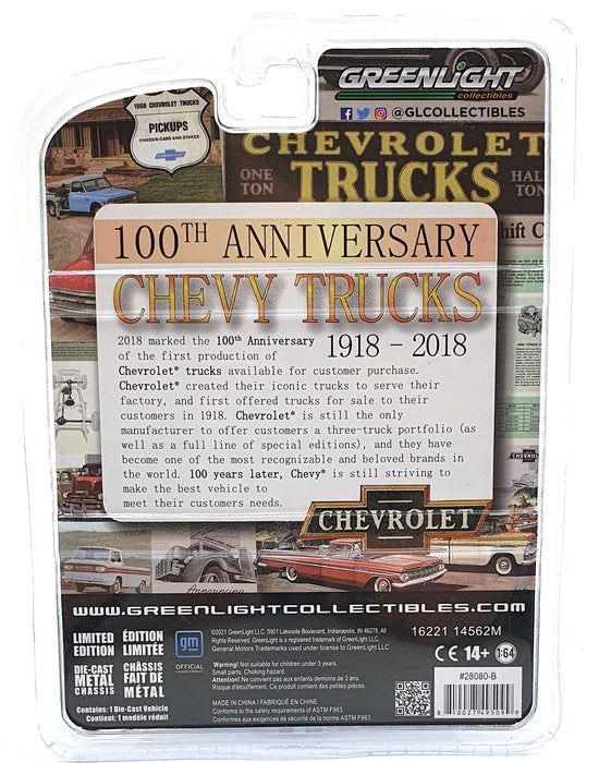 Greenlight 1/64 Scale 28080-B - 1988 Chevrolet S10 - Blue/Black