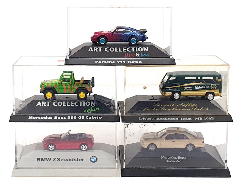 Herpa 1/87 Scale SET06 - Set Of 5 Models Mercedes (3) Porsche & BMW