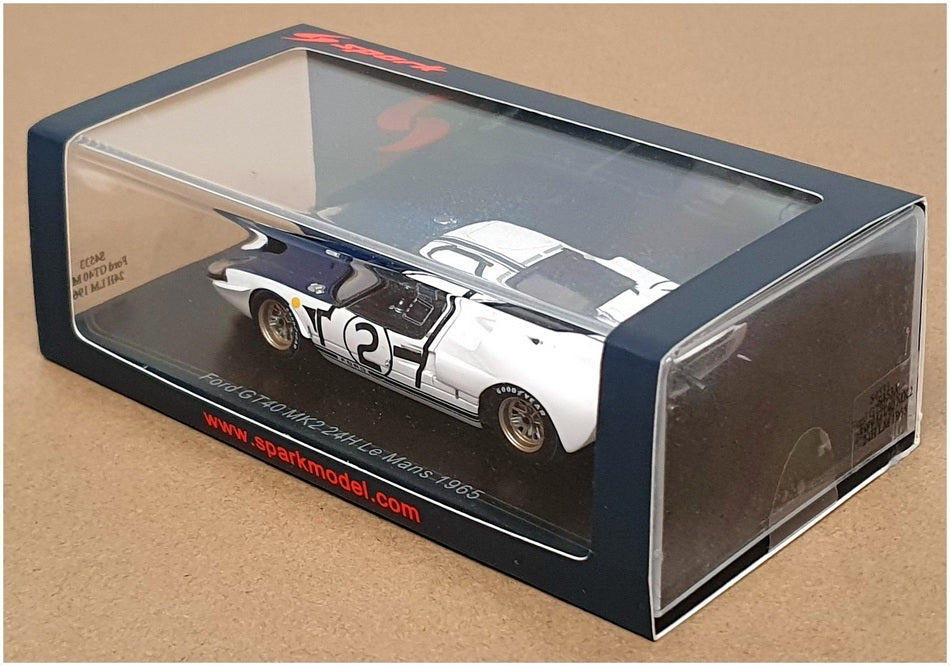 Spark 1/43 Scale S4533 - Ford GT40 Mk2 #2 24h Le Mans 1965 - White/Blue