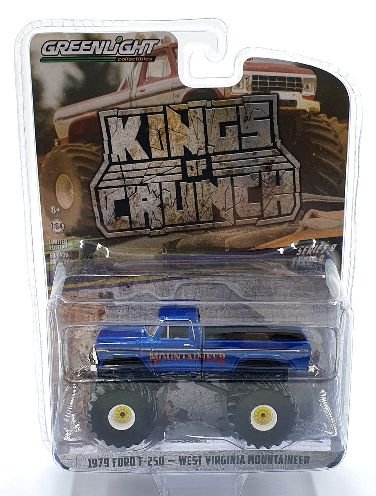 Greenlight 1/64 Scale 49090-E - 1979 Ford F-250 - West Virginia Mountaineer Blue