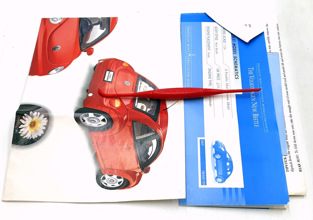 Franklin Mint 1/24 Scale Diecast B11YF00 - Volkswagen New Beetle - Red