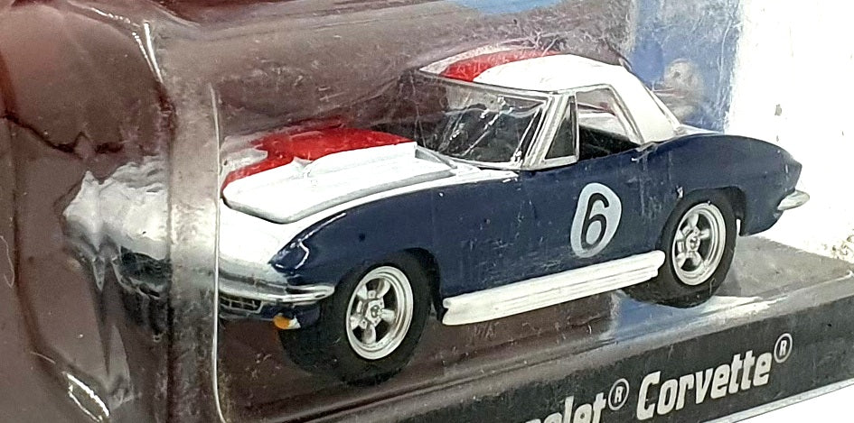 Greenlight 1/64 Scale 27680 - 1967 Chevrolet Corvette #6 - Blue/White