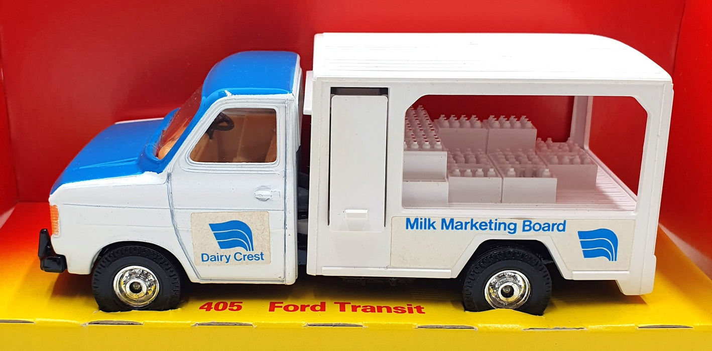Corgi 14cm Long Diecast 405 - Ford Transit Dairy Crest Milk Van - White/Blue