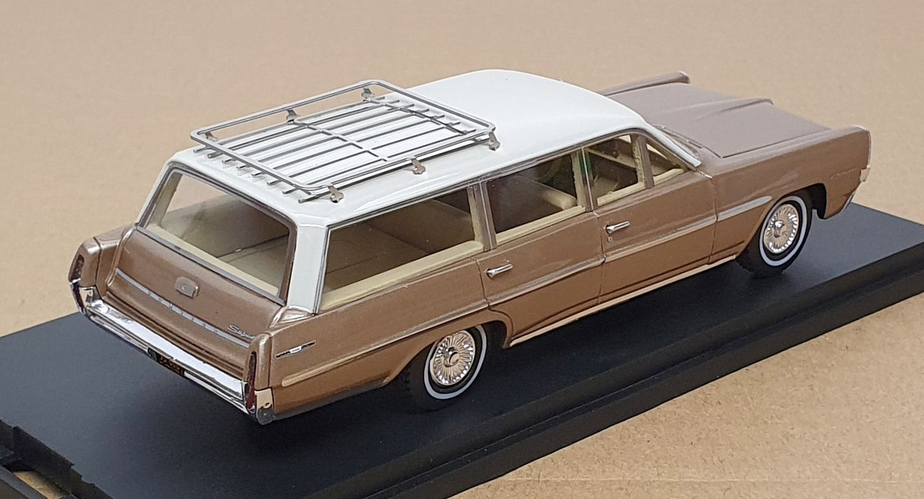 Goldvarg 1/43 Scale GC-093B - 1964 Pontiac Safari S. Wagon - Saddle Bronze/Cream