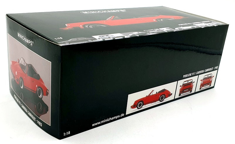Minichamps 1/18 Scale Diecast 100 063030 Porsche 911 Carrera Cabriolet 1983 Red