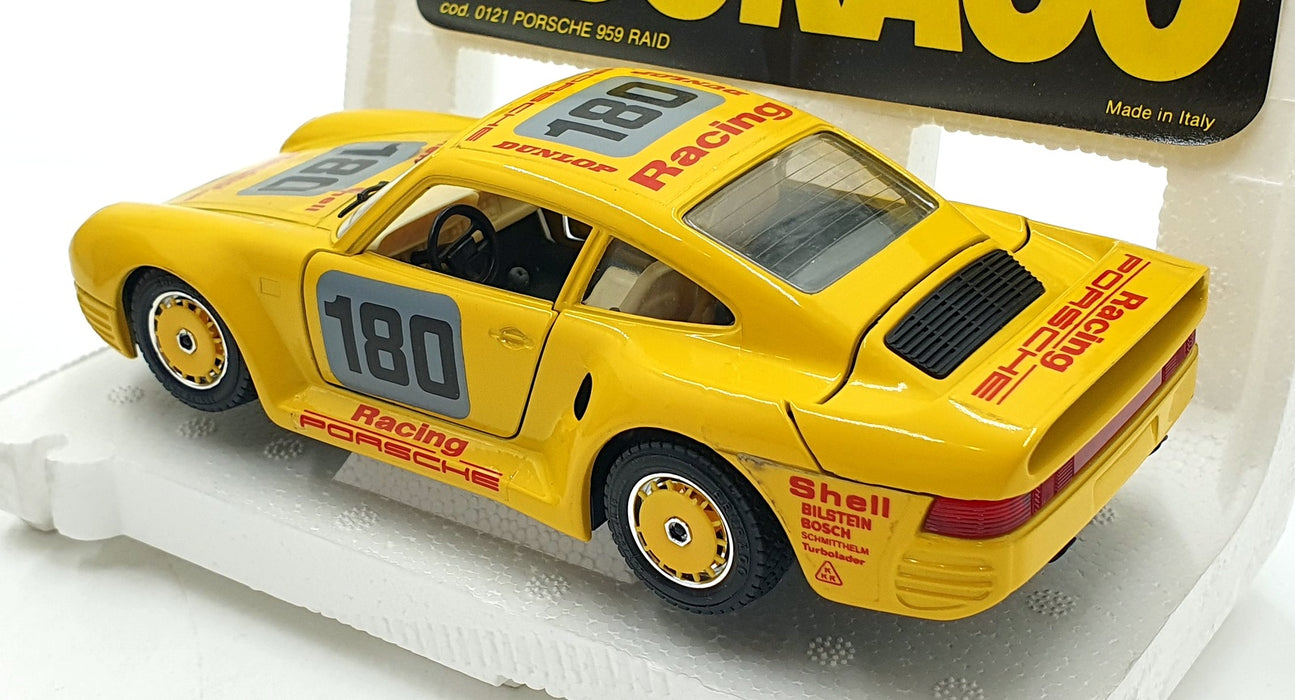 Burago 1/24 Scale Diecast 0121 - Porsche 959 Raid #180 - Yellow