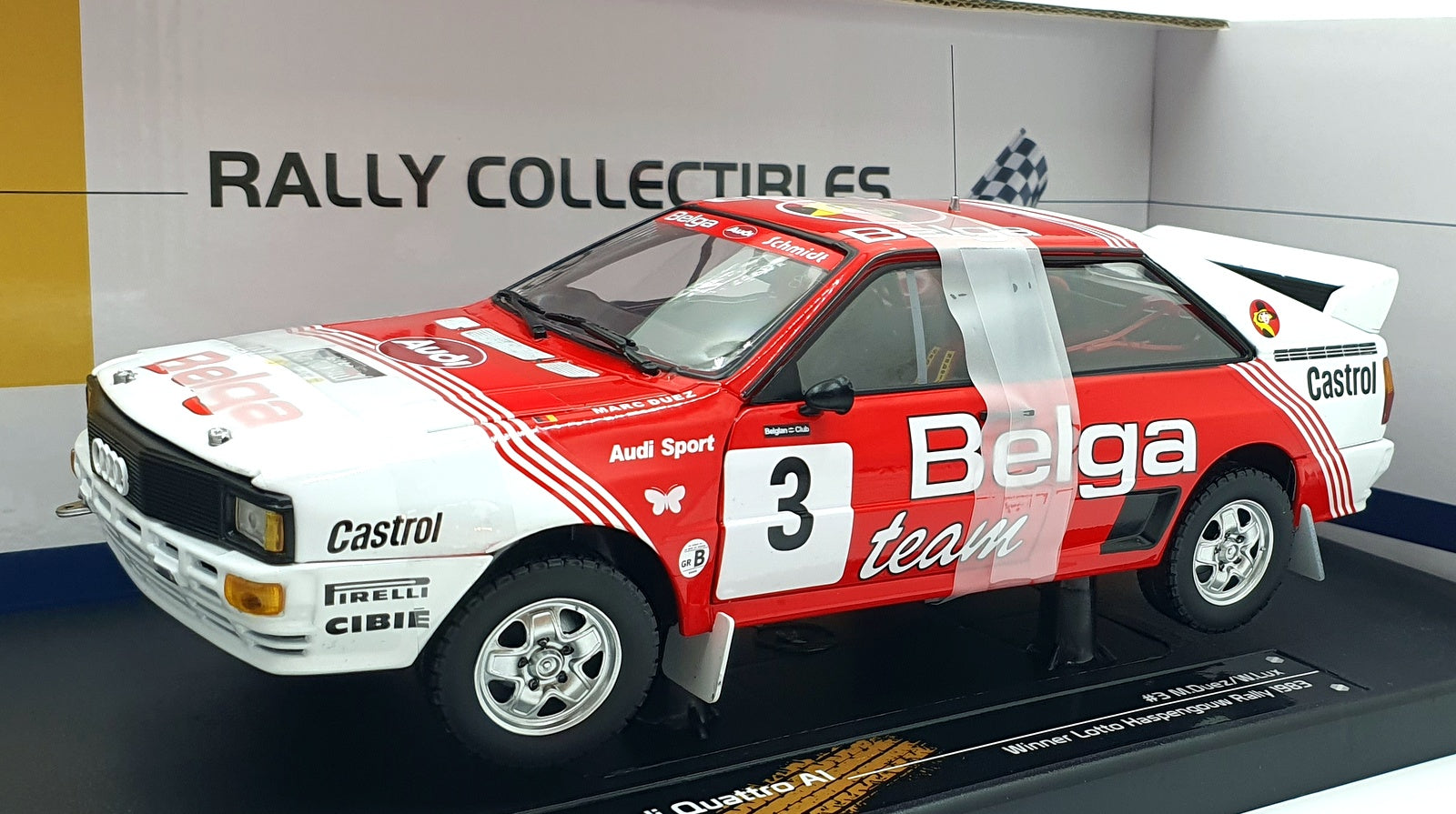 Sun Star 1/18 Diecast 4259 - Audi Quattro A1 #3 1st Haspengouw Rally 1983 Belga