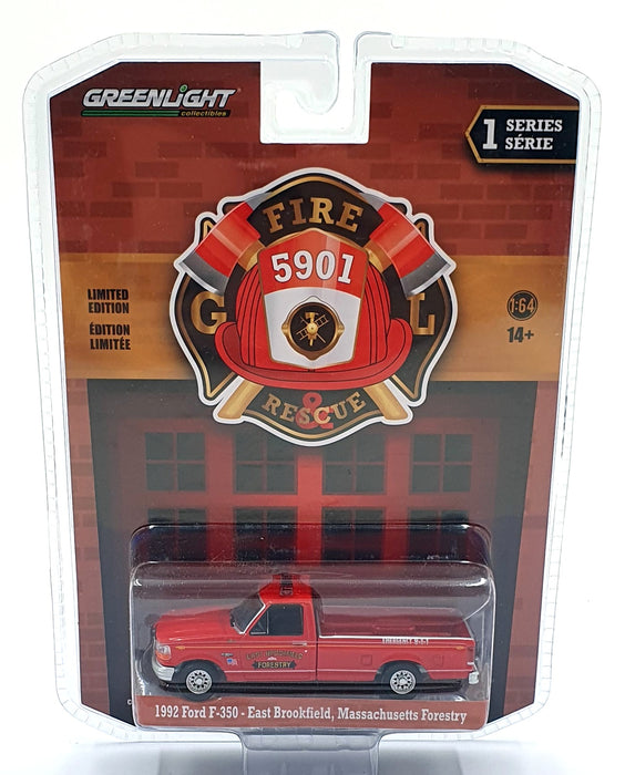 Greenlight 1/64 Scale 67010-B - 1992 Ford F-350 East Brookfield Forestry FD