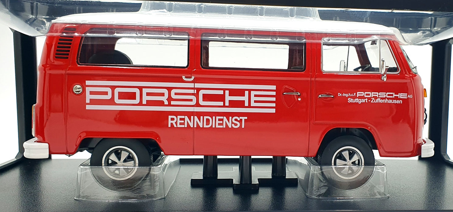 KK Scale 1/18 Scale KKDC181364F - 1972 VW T2b Bus Porsche Racing Team - Red