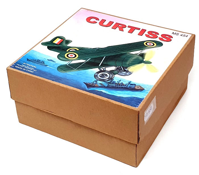 China Brand MS 454 - Curtiss Bi Plane Wind Up Tinplate Aircraft - Green