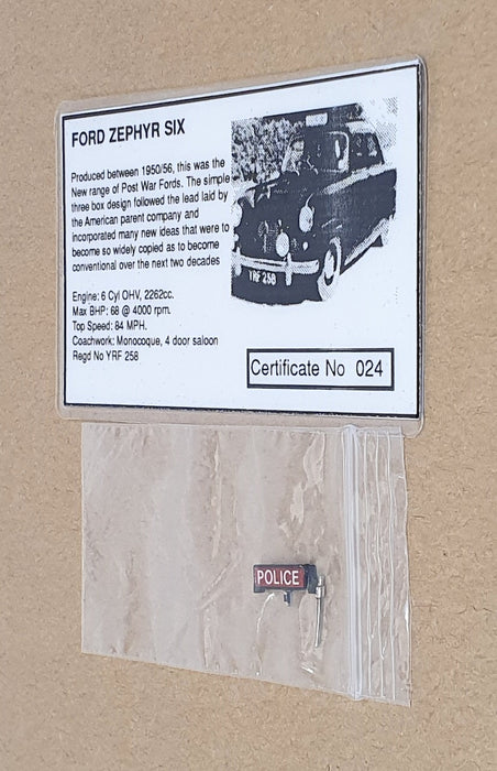 Crossway Models 1/43 Scale 024 - Ford Zephyr 6 Stafford Police - Black