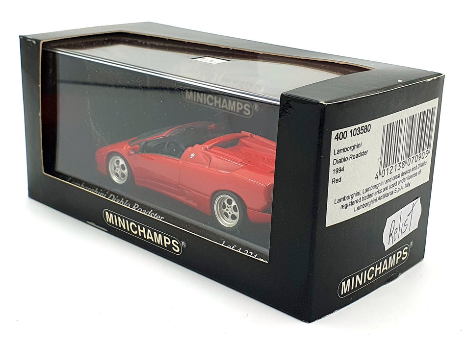 Minichamps 1/43 Scale 400 103580 - 1994 Lamborghini Diablo Roadster - Red