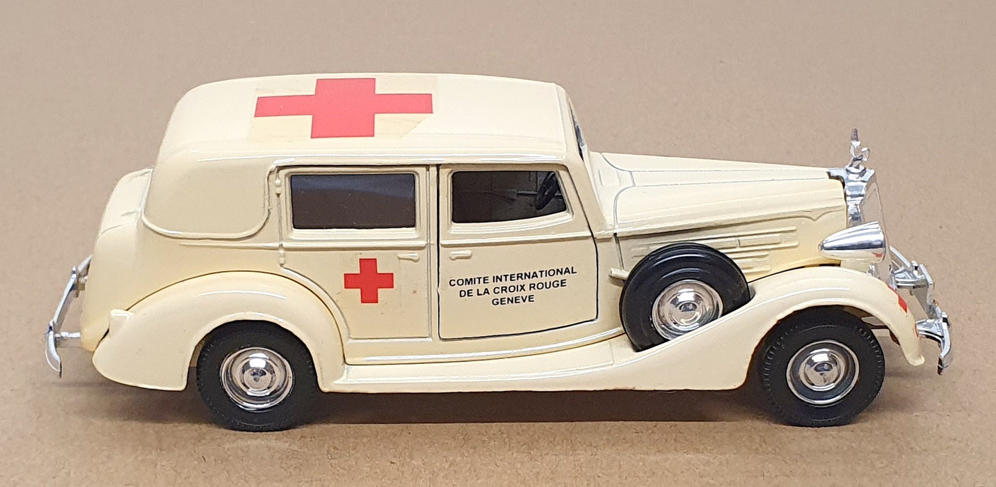 Solido 1/43 Scale 7809 - 1937 Packard International Red Cross Ambulance - Cream