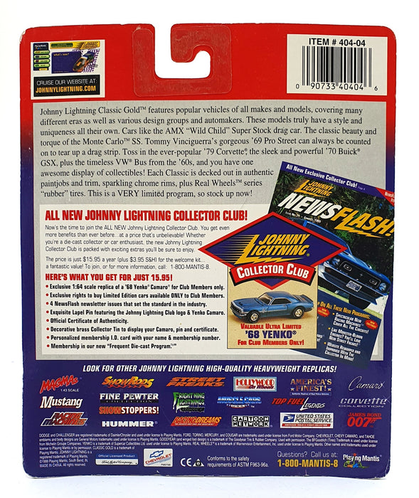 Johnny Lightning 1/64 Scale 404-04 Classic Gold 1974 Ford Torino - Met. Red