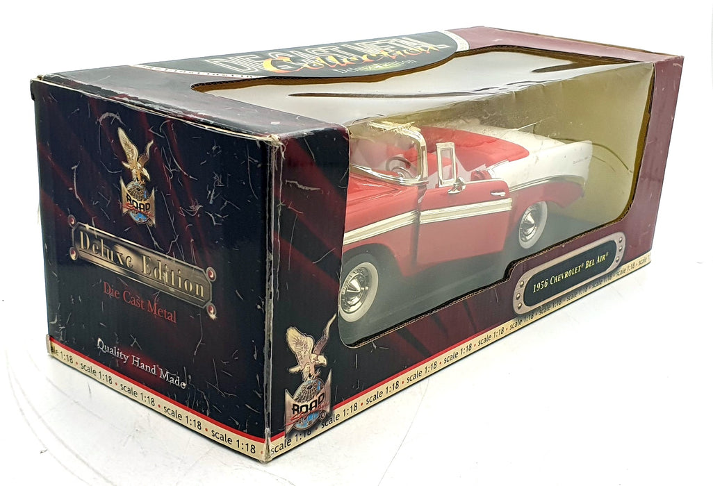 Road Signature 1/18 Scale Diecast 92128 - 1956 Chevrolet Bel Air - Red / White