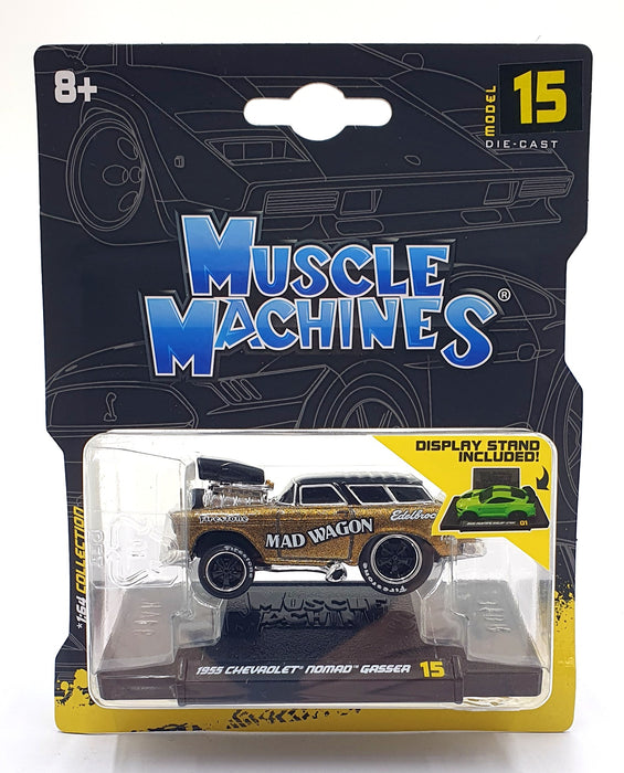 Muscle Machines 1/64 Scale 15526 - 1955 Chevrolet Nomad Gasser - Gold