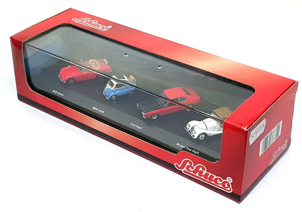 Schuco 1/72 Scale SC4172B - 4 Piece Gift Set MG BMW Ford Morgan