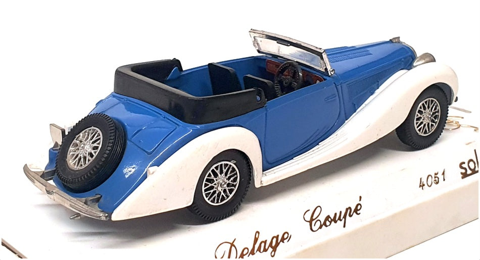Solido 1/43 Scale Diecast 4051 - Delage Coupe - Blue/White