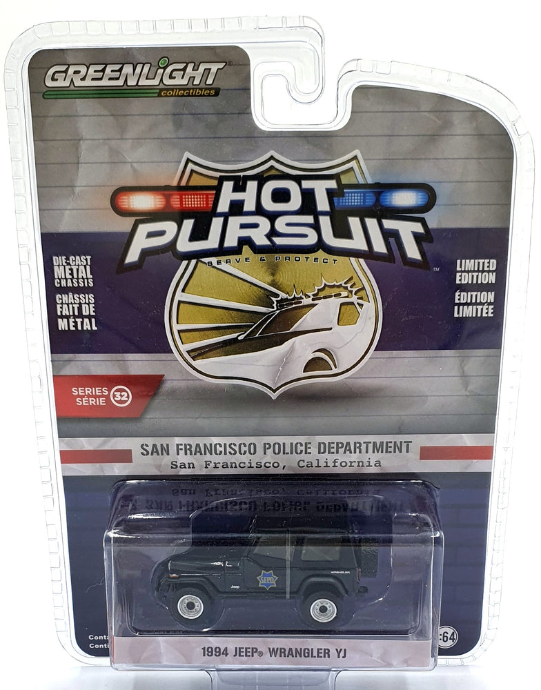 Greenlight 1/64 Scale 42890-D 1994 Jeep Wrangler YJ Police Car San Francisco PD