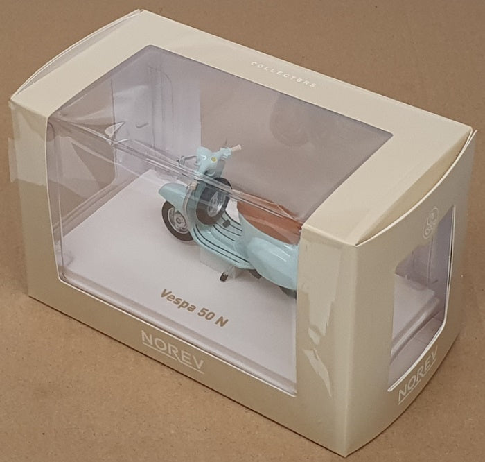 Norev 1/18 Scale 182081 - Vespa 50 N Scooter Motorbike - Aquamarine Blue