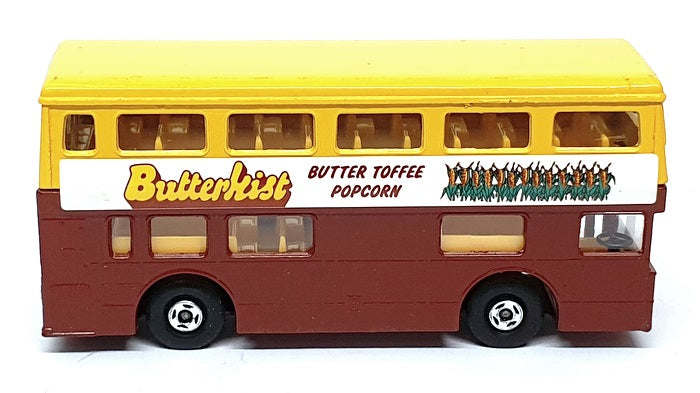 Matchbox 12cm Long Diecast K-15 - Daimler Bus Butterkist - Yellow/Brown