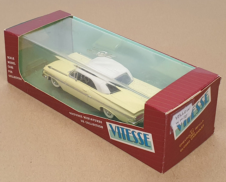 Vitesse 1/43 Scale 391 - 1960 Chevrolet Impala Closed Cabrio - Yellow/White