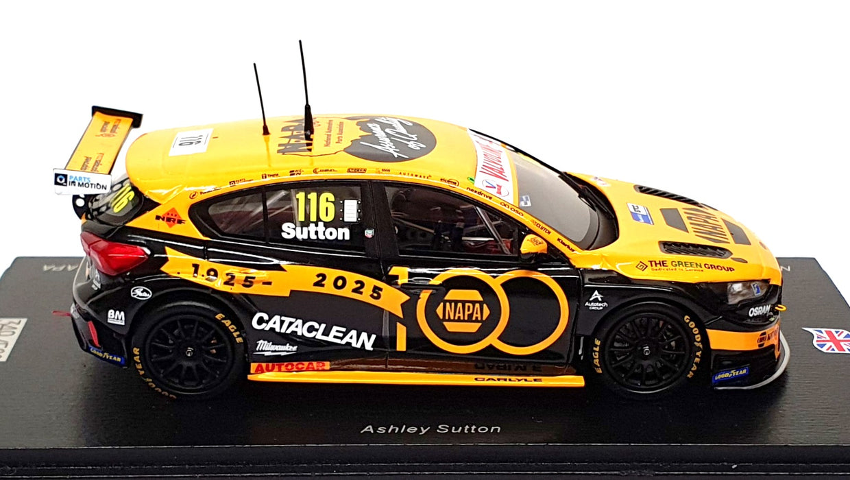 Spark 1/43 Scale UK027 - NAPA Ford Focus BTCC 2025 #116 Winner Race 2 Thruxton