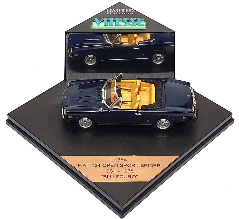 Vitesse 1/43 Scale L178A - 1975 Fiat 124 Open Sport Spider CS1 - Dk. Blue