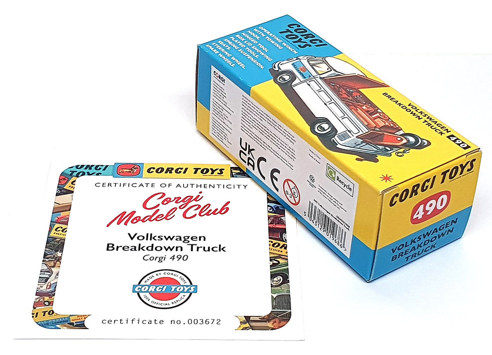 Corgi Toys 490 Reissue CD54321038 - Volkswagen Breakdown Truck - Dk. Yellow/Red