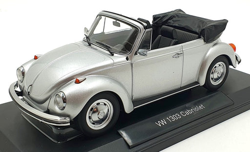 Norev 1/18 Scale Diecast 188530 - 1973 VW Beetle 1303 Cabriolet - Silver