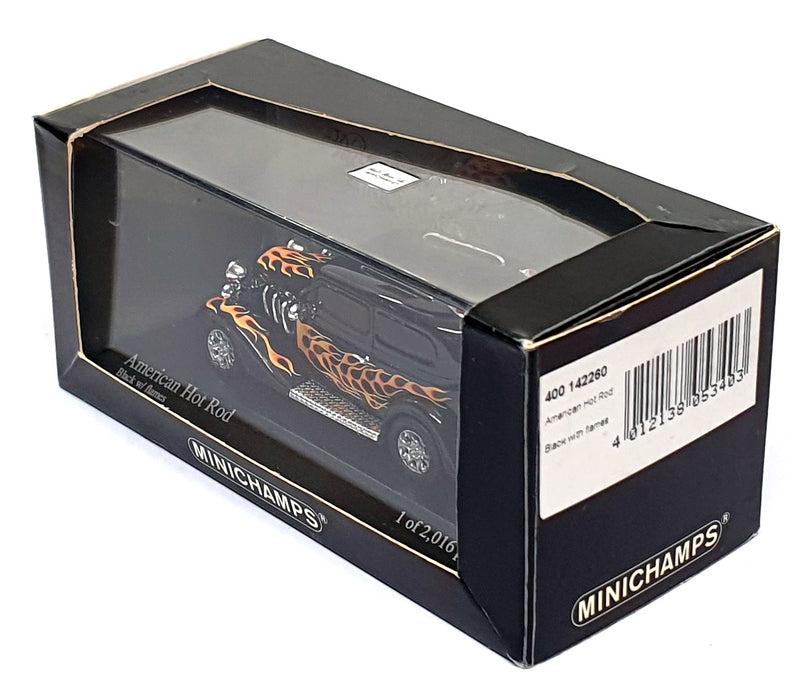 Minichamps 1/43 Scale 400 142260 - American Hot Rod - Black With Flames
