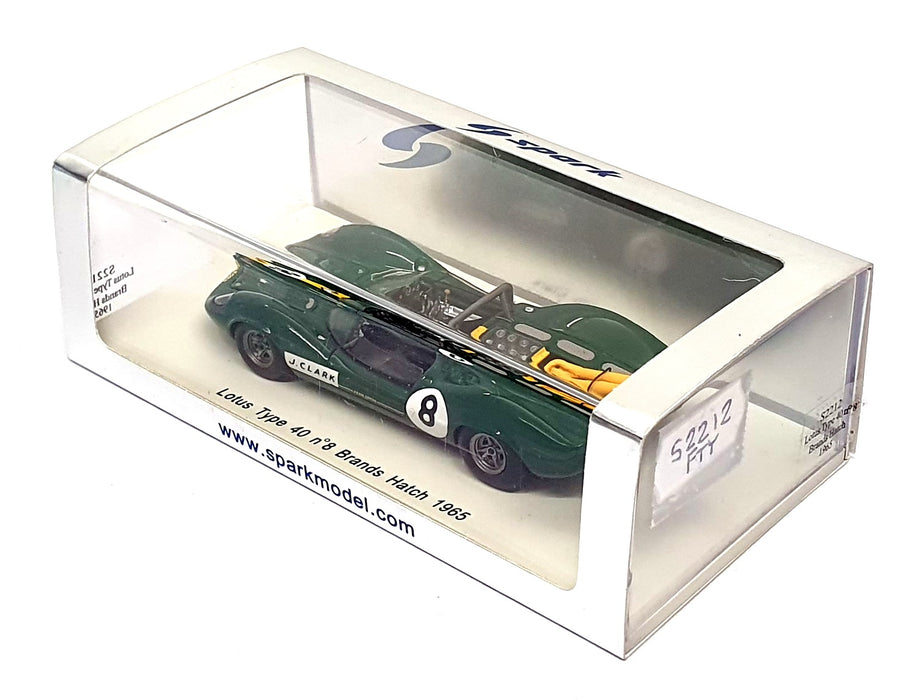 Spark 1/43 Scale S2212 - Lotus Type 40 #8 Brands Hatch 1965 Jim Clark