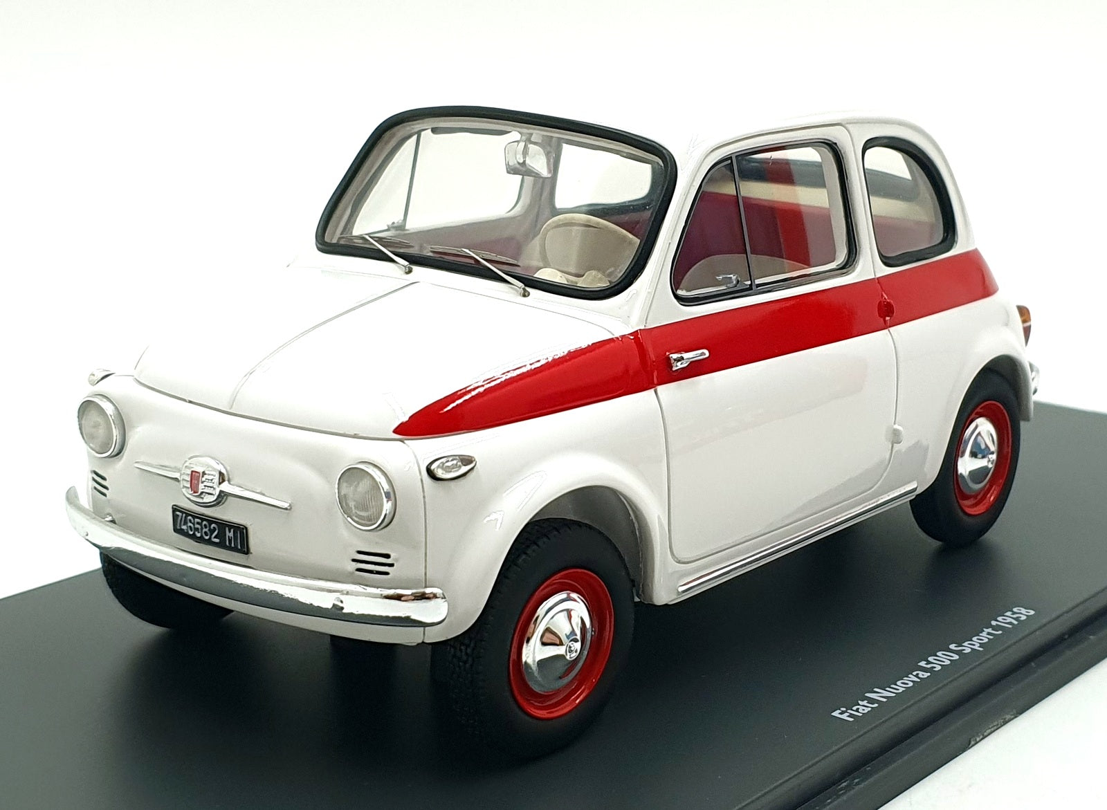 Schuco 1/18 Scale Diecast 18U00024 - 1958 Fiat Nuova 500 Sport - White